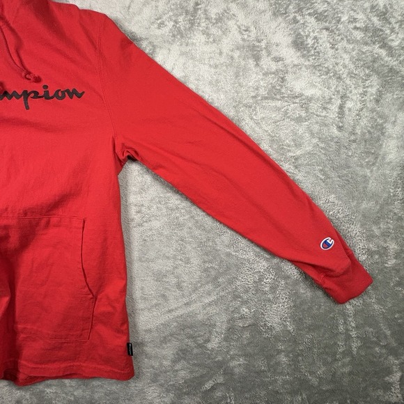 Champion Men's M Mid Weight T-Shirt Hoodie LS Red Cotton SEE DESCRIPTION - Picture 11 of 16